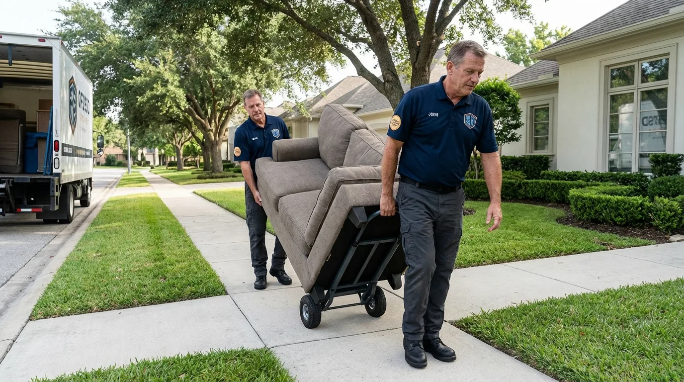 Local residential moving crew loading furniture in Langhorne, PA