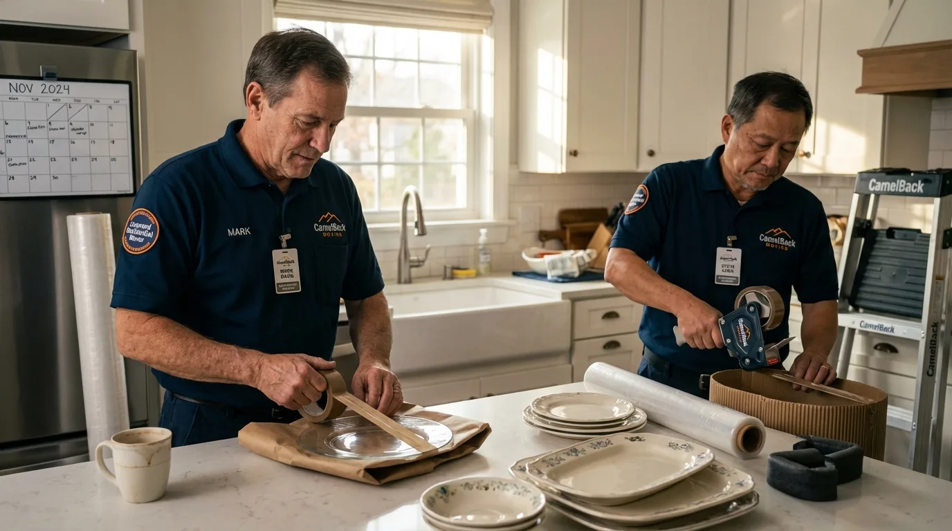 Professional crew packing kitchen dishware in Langhorne, PA